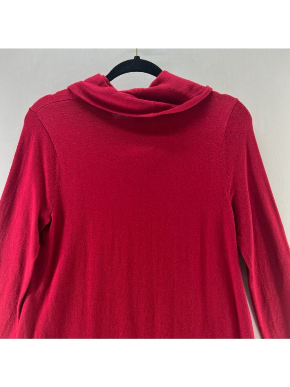 J.Jill Cowl Neck Tunic Sweater Womens XS Knit Long Sleeve Pullover High Low Red - Picture 10 of 13